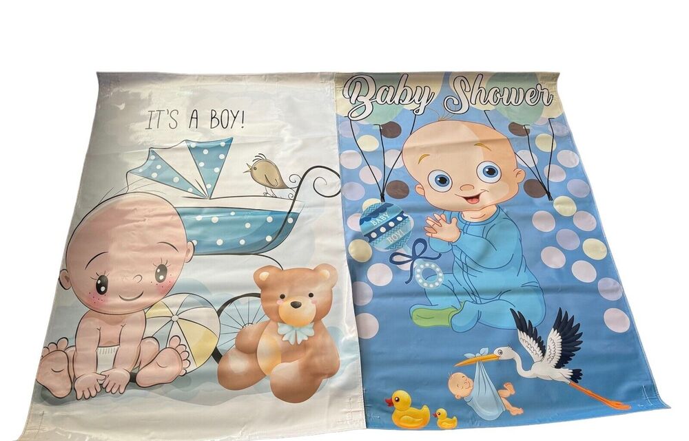 Baby Shower Blue Its A Boy Party Banners For Jumper Bounce House Lot Of 2